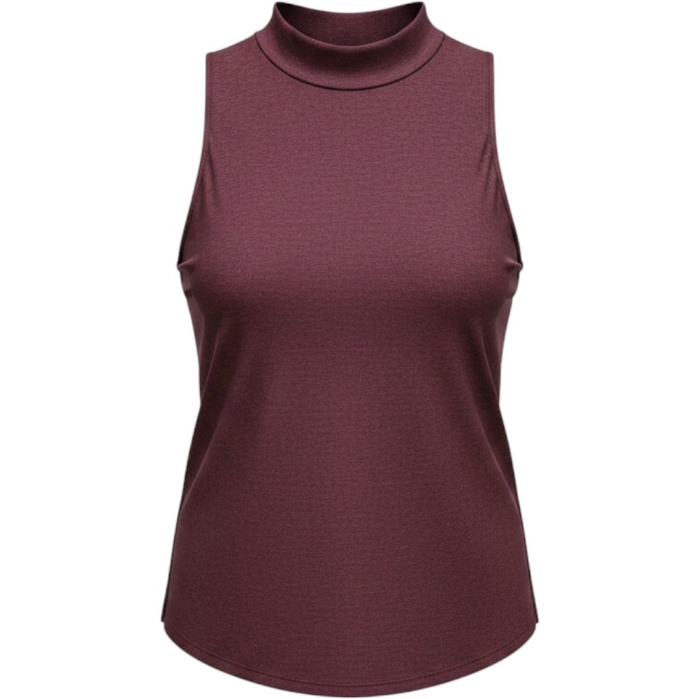 a.n.a a new approach Sleeveless Mock Neck Ribbed Top Fig Burgundy PXXL Petite